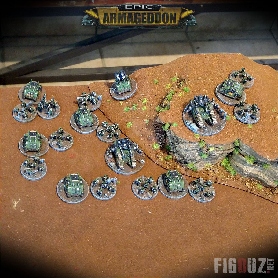 Epic Armageddon 30K - Une grosse formation tactique des Salamanders avec des Sicarans de soutien et des Hyperios