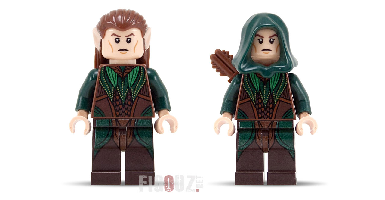 Figurines type lego 5 guerriers elfes seigneur des anneaux