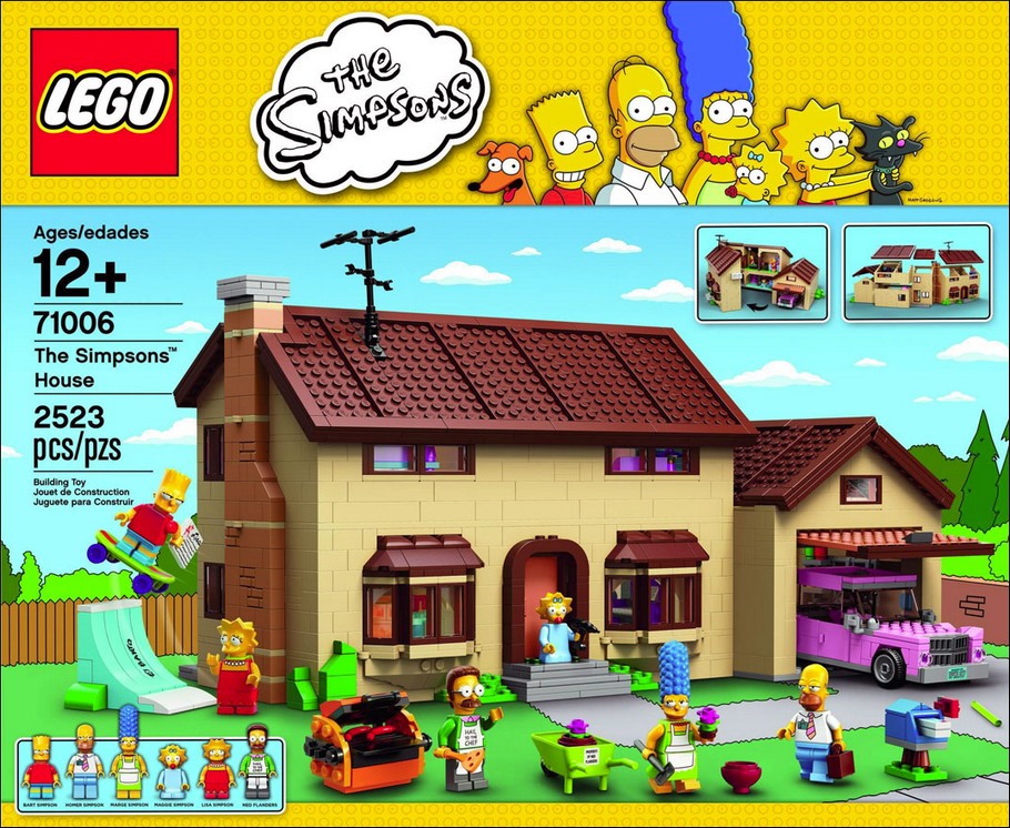 L'illustration de la boîte du set LEGO 71006 The Simpsons House