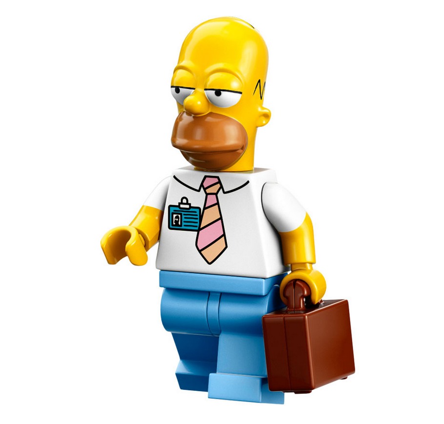 La minifigurine d'Homer Simpson fournie dans le set 71006 La maison des Simpson