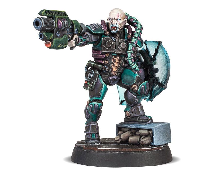 Figurine de leader du  Gang Van-Saar équipé d'un bouclier