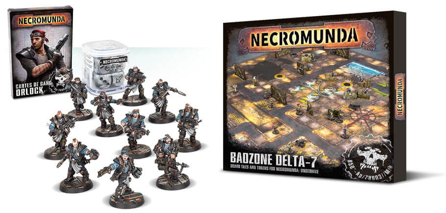 Figurines du Gang Orlock, Cartes, dés et les dalles Badzone Delta-7