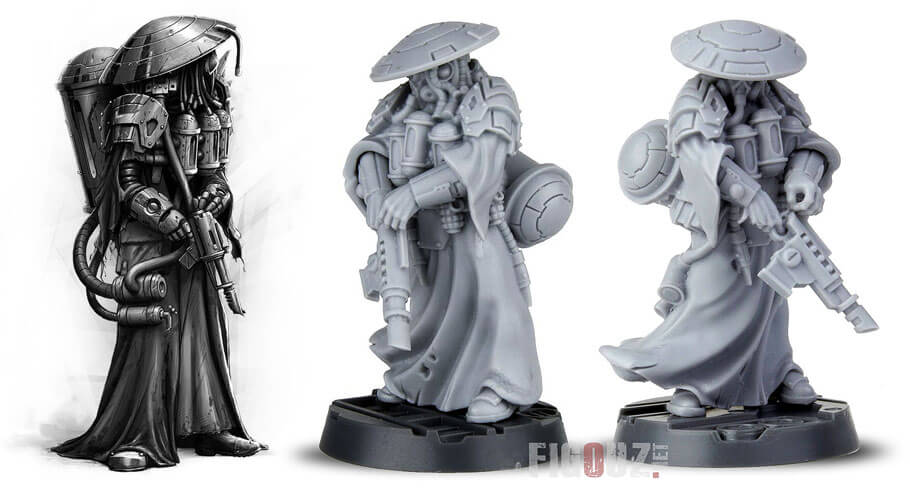 Concept & figurine de Eyros Slagmyst, Enhanced Bounty Hunter