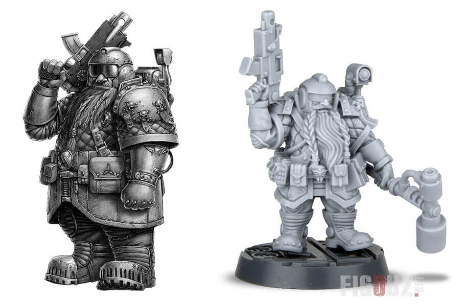 Concept & figurine de Grendl Grendlsen - Squat Bounty Hunter