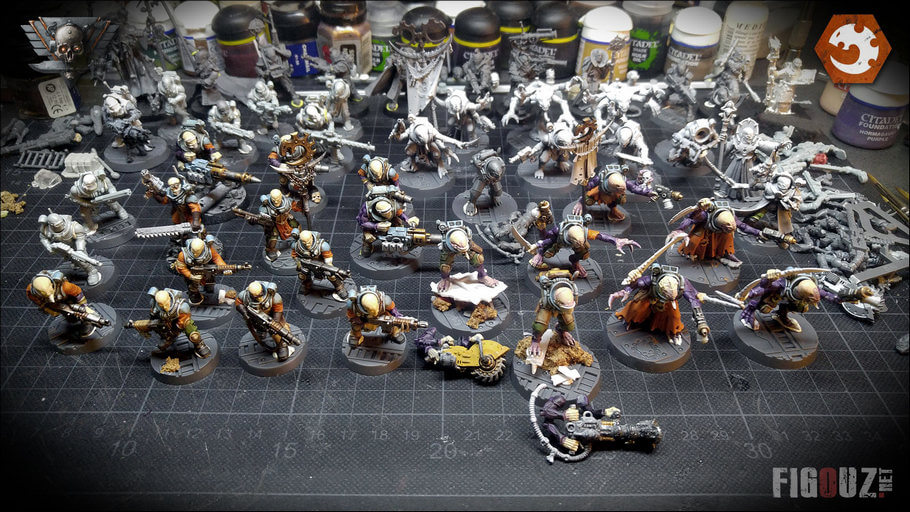 WIP - Peinture de mon culte Genestealer de La Lumière de Zartha