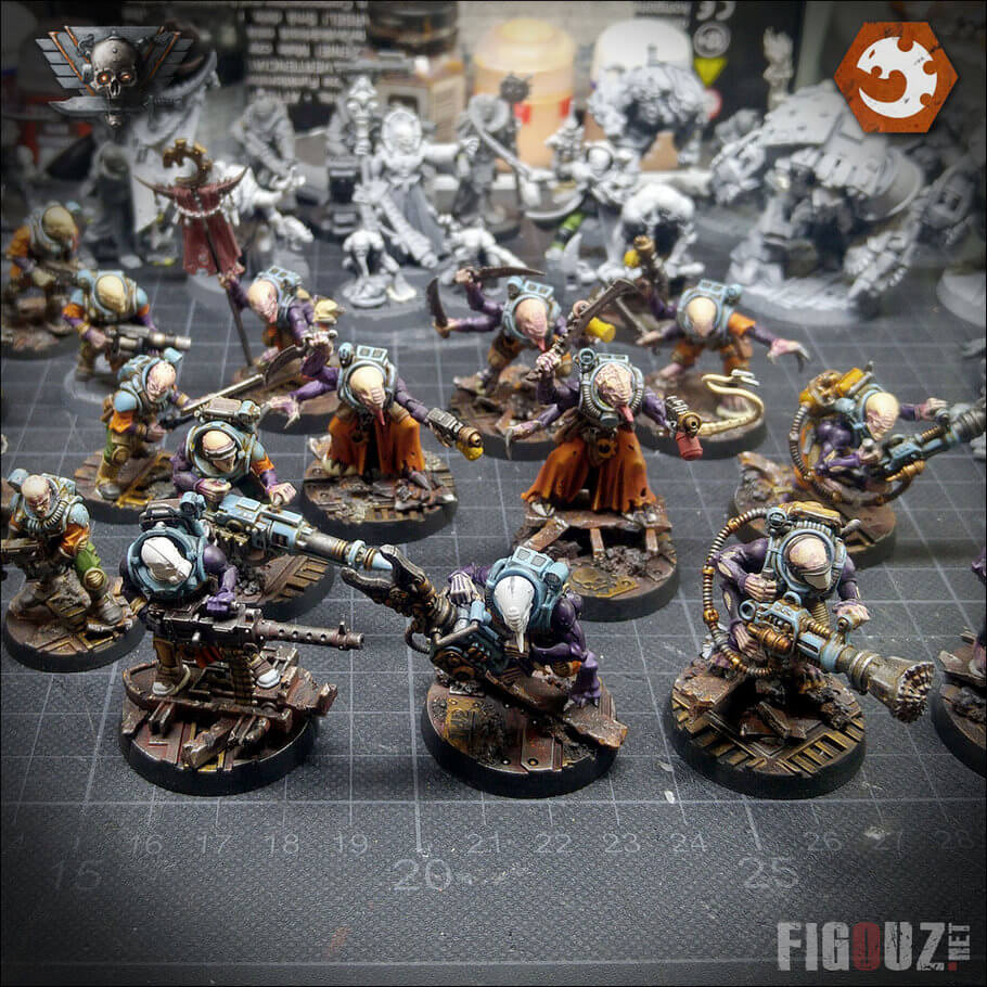 WIP - Peinture des nouvelles figurines de mon culte Genestealer de La Lumière de Zartha