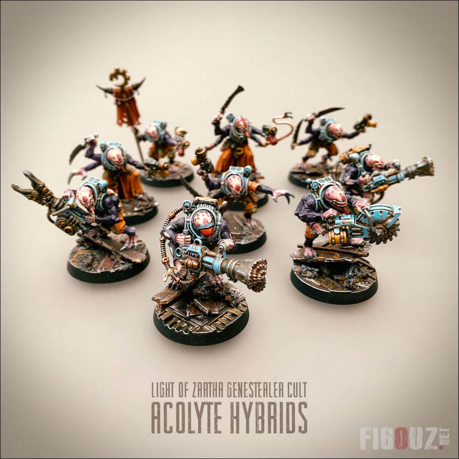 The Light Of Zartha / La Lumière de Zartha : Les Acolyte Hybrids de mon Culte Genestealer pour Necromunda Underhive et Kill Team