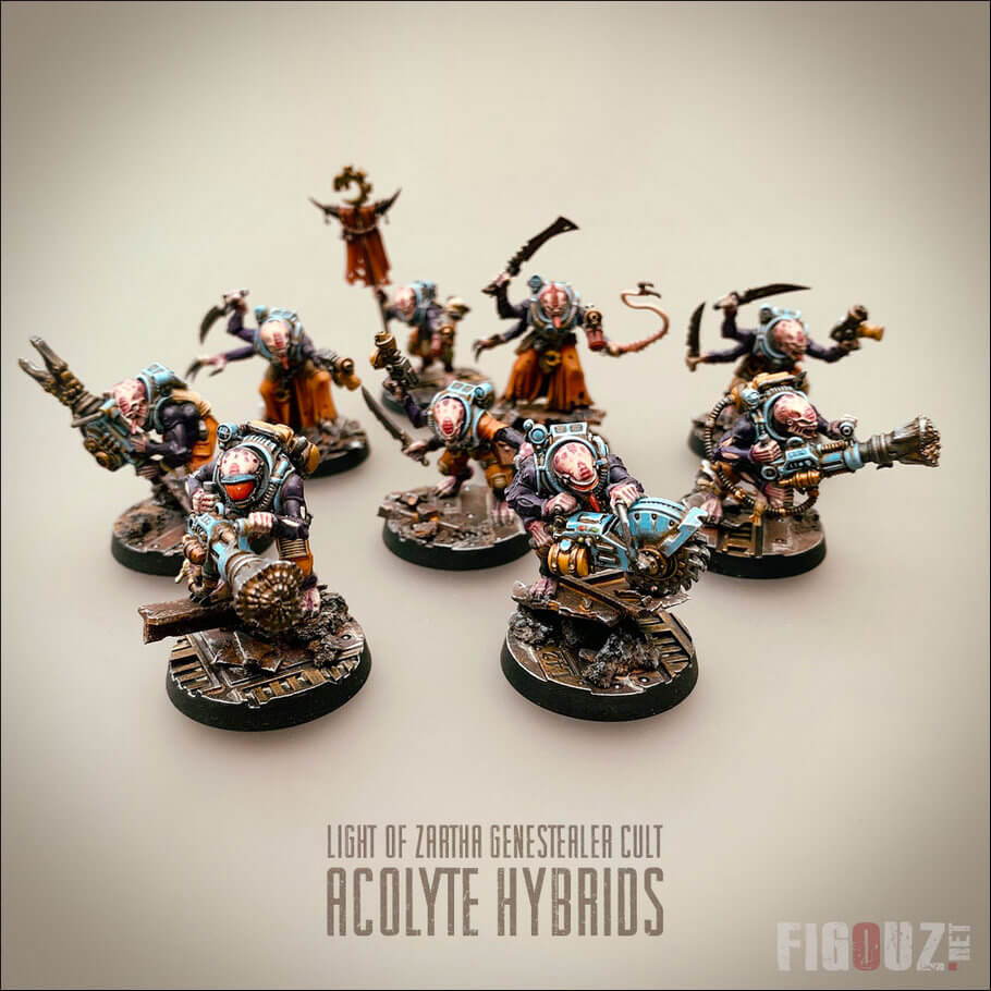 The Light Of Zartha / La Lumière de Zartha : Les Acolyte Hybrids de mon Culte Genestealer pour Necromunda Underhive et Kill Team