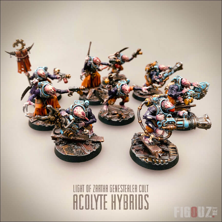 The Light Of Zartha / La Lumière de Zartha : Les Acolyte Hybrids de mon Culte Genestealer pour Necromunda Underhive et Kill Team