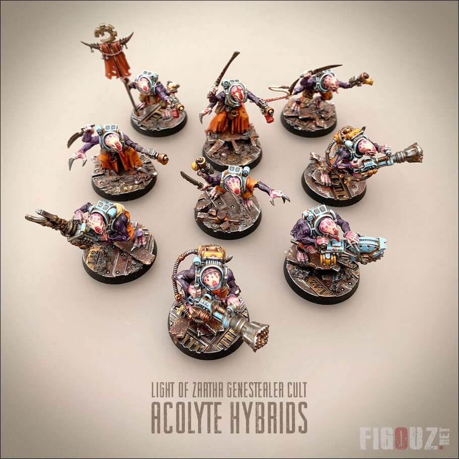 The Light Of Zartha / La Lumière de Zartha : Les Acolyte Hybrids de mon Culte Genestealer pour Necromunda Underhive et Kill Team