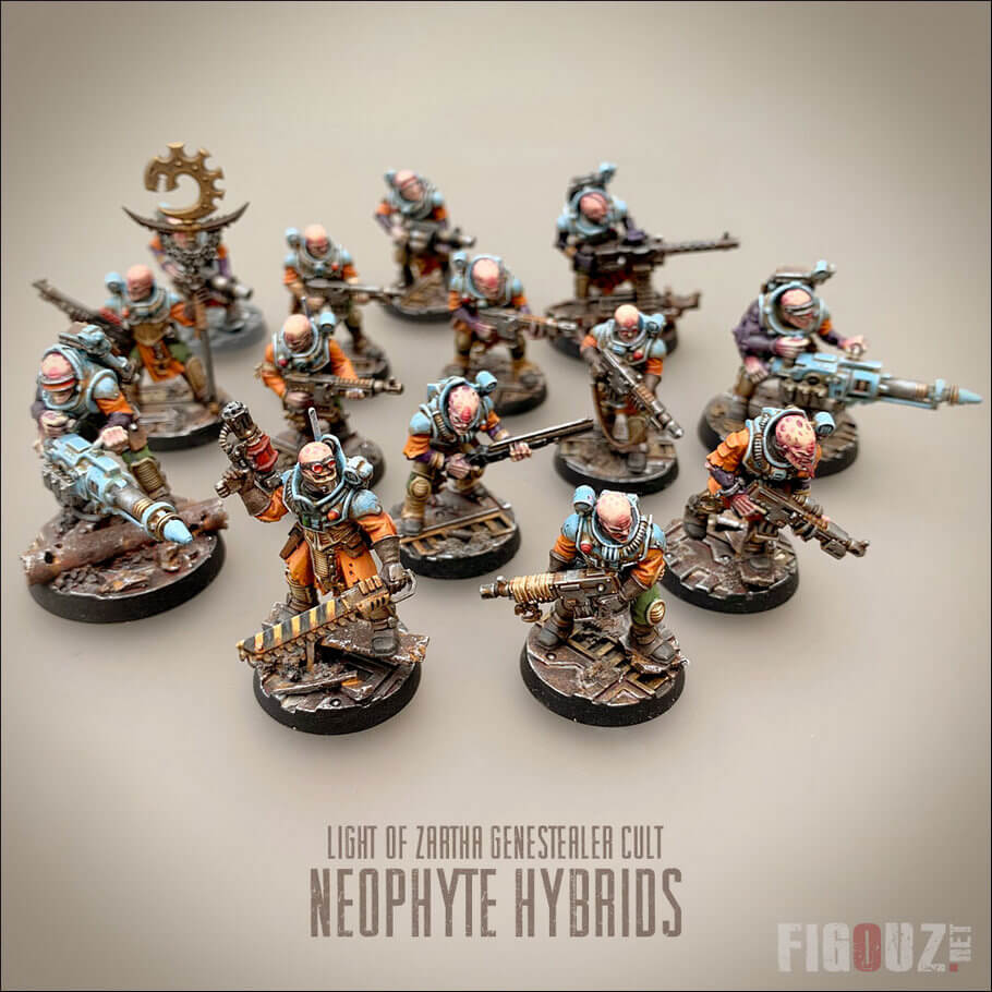 The Light Of Zartha / La Lumière de Zartha : Les Neophyte Hybrids de mon Culte Genestealer pour Necromunda Underhive et Kill Team