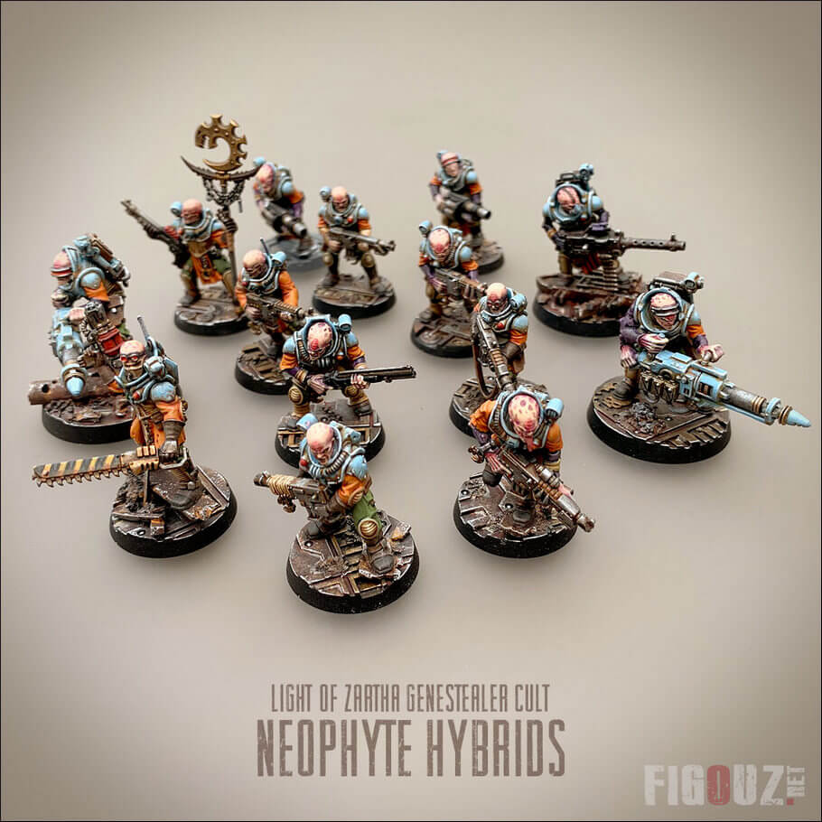 The Light Of Zartha / La Lumière de Zartha : Les Neophyte Hybrids de mon Culte Genestealer pour Necromunda Underhive et Kill Team