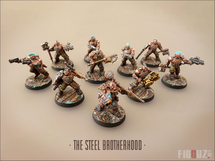 The Steel Brotherhood / La Confrérie d'Acier : Mon gang Goliath Full Paint pour Necromunda et Underhive
