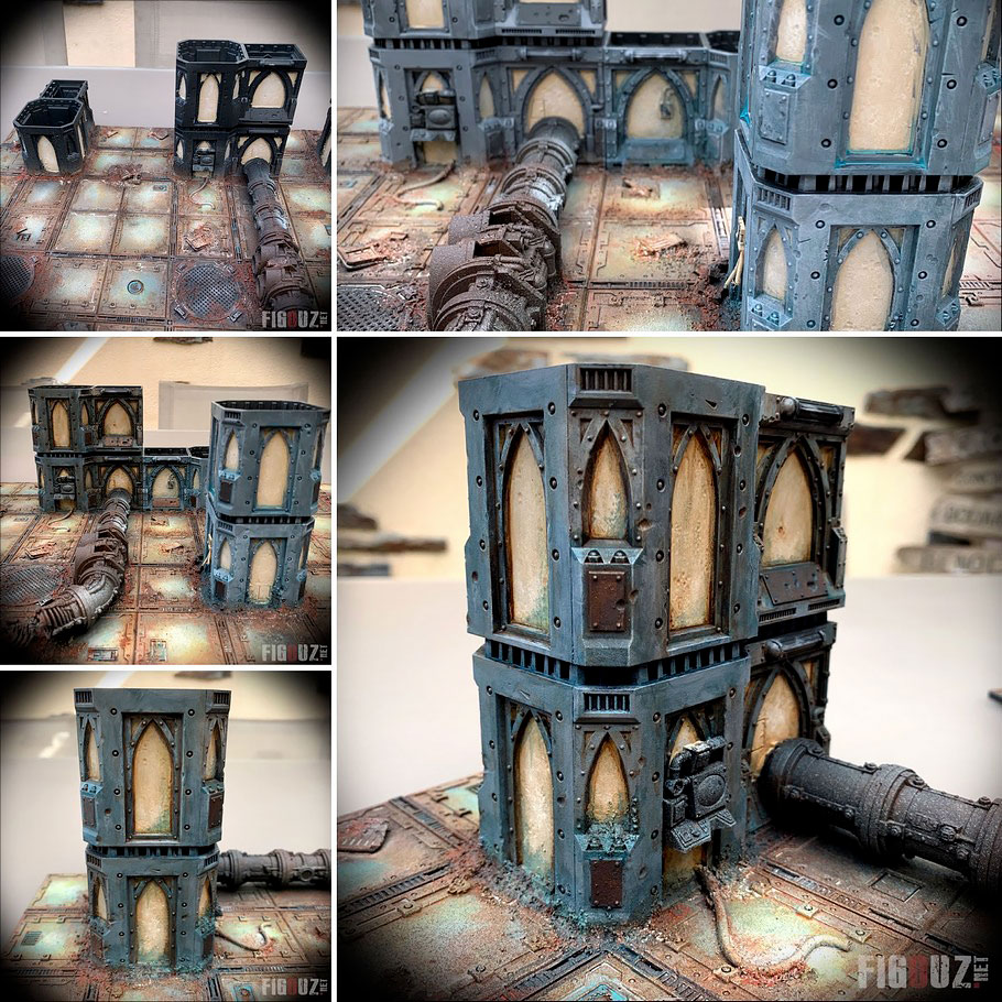 Necromunda Zone Mortalis - Peinture des colonnes et des murs