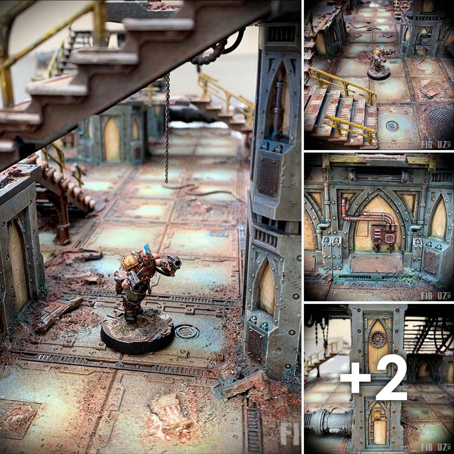 Necromunda Zone Mortalis - Peinture des détails des murs et colonnes