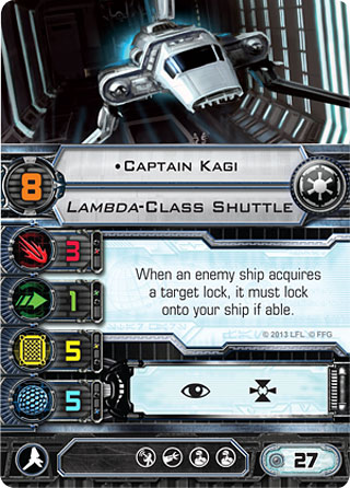 Carte du Lamba Class Imperial Shuttle de l'Alliance Rebelle pour X-Wing Miniatures