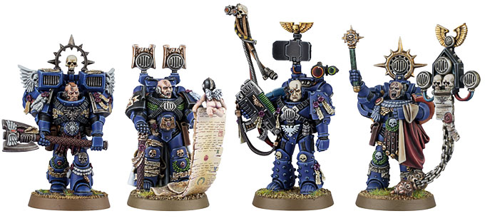 Les figurines des 4 nouveaux Capitaines Space Marines