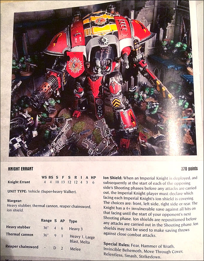 Imperial Knight Errant pour Warhammer 40 000