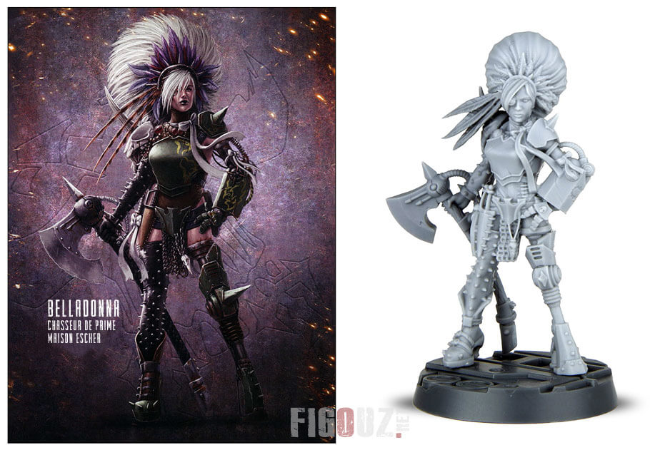 Concept & figurine de Belladonna, Ex-House Escher Bounty Hunter